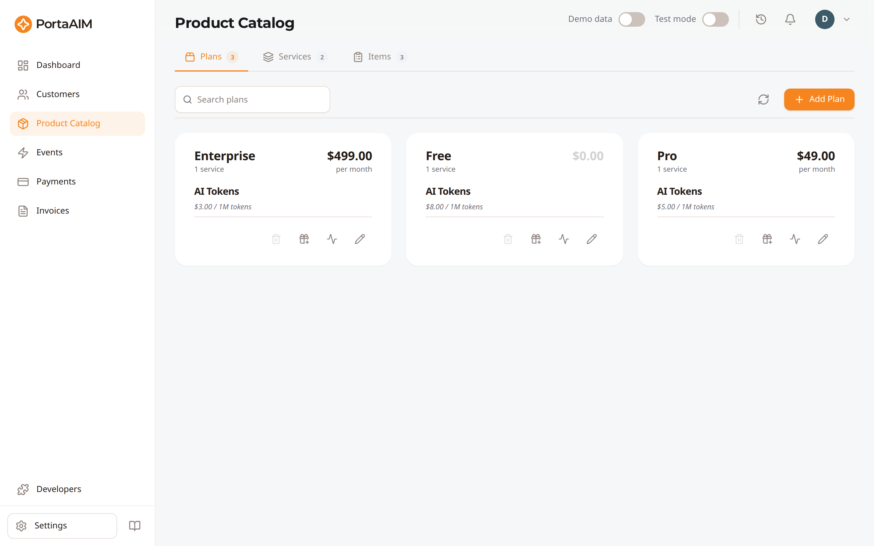 The Plans tab