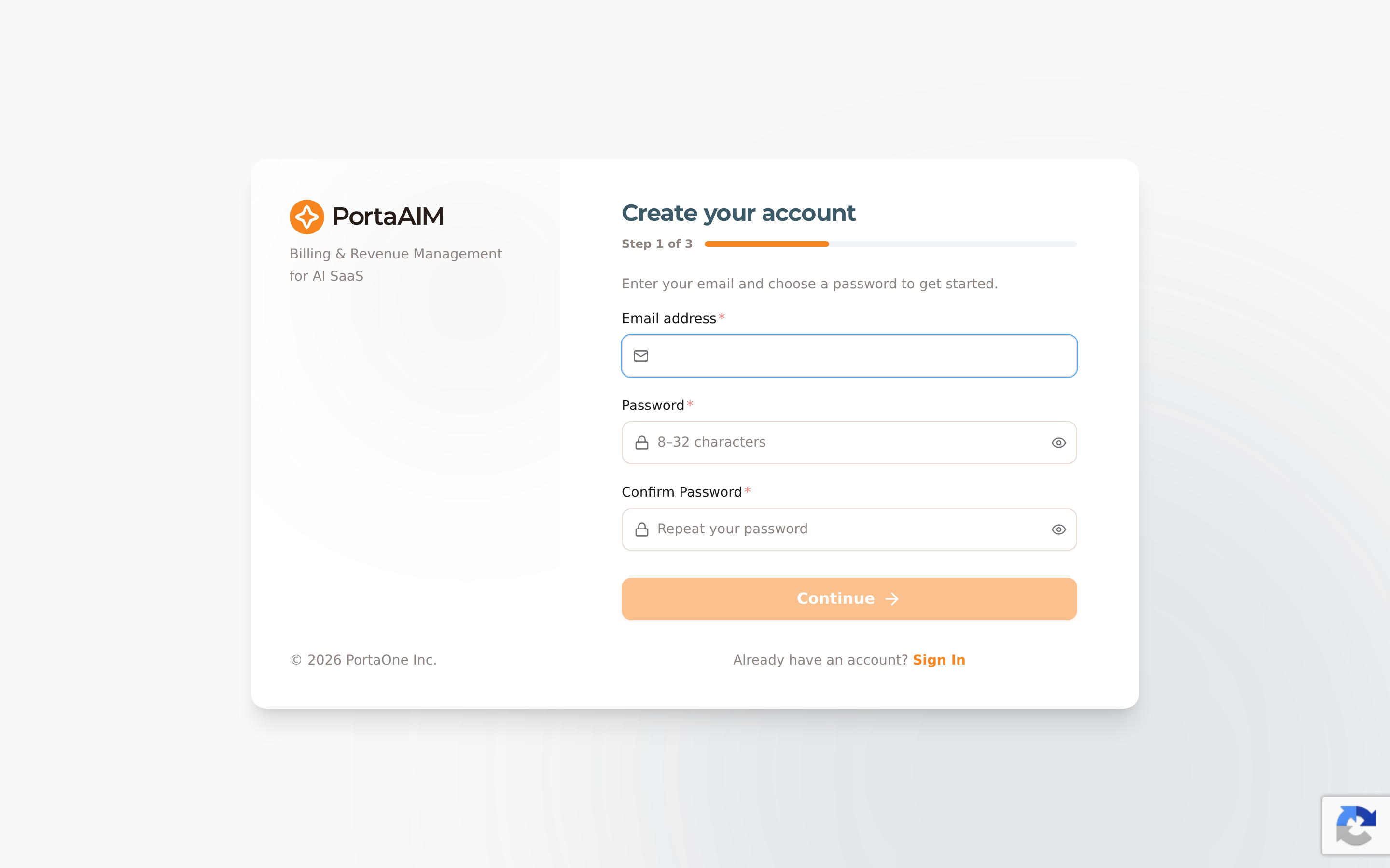Create your account